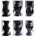 Black granite flower vases for tombstones