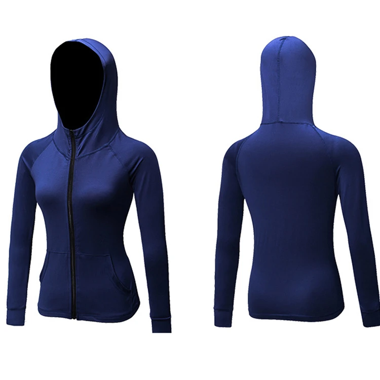 Black GRAY Blue Women Running jacket Quick Dry Sports Training Hoodie Sweatshirts Fitness Yoga Gym wear