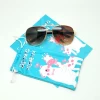 Blue cartoon glasses cloth and glasses bag product set for children