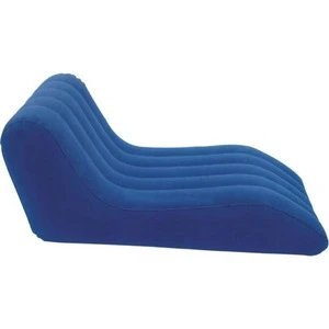 Blue PVC flocking sofa inflatable chesterfield air lounger sofa for home