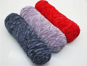 Bojay Hot Sale Soft Anti pilling 100% Polyester 1ply Filament Chunky Chenille Knitting Crochet Yarn For Cloth And Scarf
