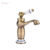 Brass antique basin faucet with marble handle Basin taps Basin mixer