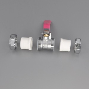 Brass Body PPR Double Union plastic ball valve With Handle PPR ball valve