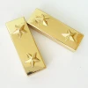 BZE13 Engrave Star Light Gold Plated Metal Strap End Tails Clip Buckle For Belt