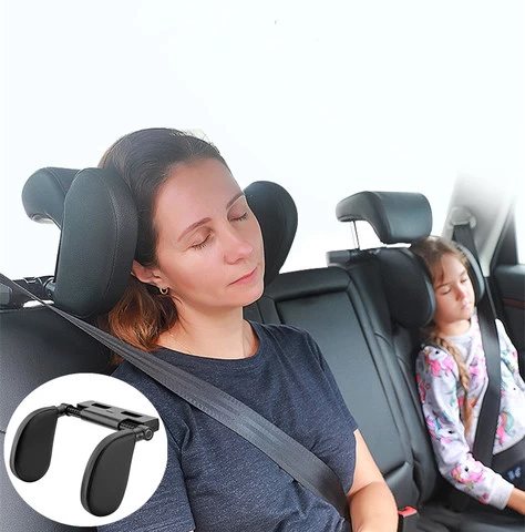 Car Suv Universal Two Piece Pu Leather Car Sleeping Pillow Adjustable Eco-Friendly Patent Design
