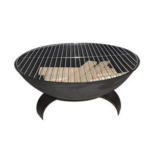 Cast Iron Fire Pit With Cooking Grill for Charcoal Burning