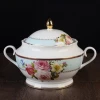ceramic porcelain new bone china decor soup tureen with gold inlay