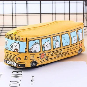 Cheap Custom cute pencil case made in china canvas car shape pencil bag