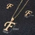 Import Cheap Custom Gift 18k Gold Initial 26 Alphabet Name Pendant Stainless Steel Necklace Earring Jewelry Set from China