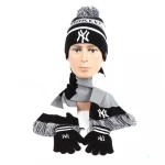 Cheap Custom Knitted Beanie Scarf And Glove Set For Winter