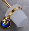 Cheaper Gold Wall Mounted Toilet Brush and Frosted Glass Toilet Brush Holder