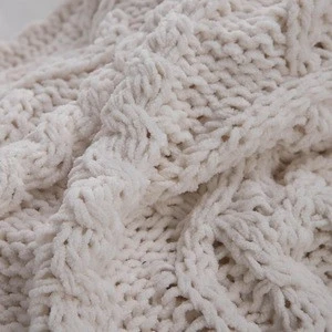Chenille 100% Polyester Super Soft Throw Blankets WInter Throws