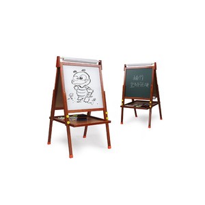 Children drawing board double-sided magnetic blackboard whiteboard portable bamboo easel folding easels for tables