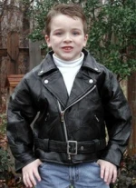 Childrens Genuine Leather Motorcycle Jacket