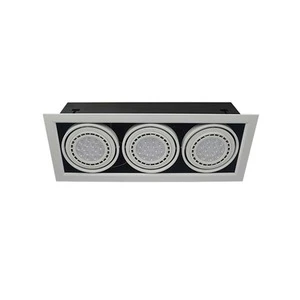 china manufacturer three head  multi-angle High Lumen LED grille downlight 36w black  Recessed LED Grille lights for kitchen