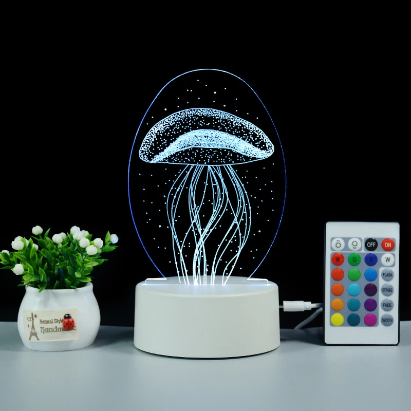 Christmas Gift Home Decoration Custom 3D Touch Switch Remote Control Led Night Light