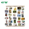 Collage Artworks Prints Multi Pictures Organizer Wall Decor Wood Picture Photo Frame with 30 Clips and  Ajustable Twines