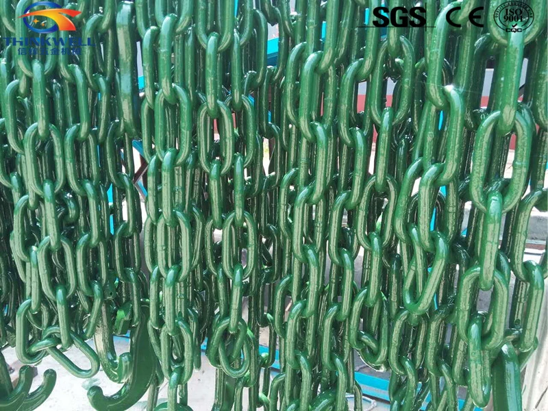 Colorful G80 Alloy Steel Marine Lashing Chain with C Hook for Container