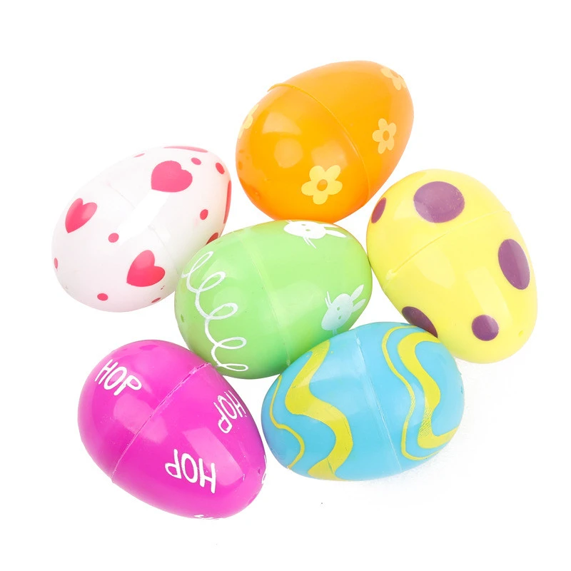 Colorful Painted Plastic Openable Easter Eggs Children DIY Festival toys eggs Custom DIY Plastic Easter Egg