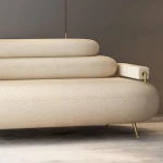 Comfortable and stylish Velvet Fabric sofa  Living Room Furniture with Golden Stainless Steel Legs