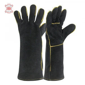 Cow Leather Welding Gloves / Industry Protective Working Safety Gloves