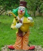 creative design life size standing clown with saxophone fiberglass sculpture