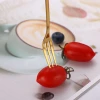 Creative dessert stainless steel leaf fork spoon small coffee mixing spoon gift leaf spoon fruit fork