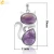 Import CSJA hot selling amethyst pink crystal cute cat gemstone pendant charm for necklace making F072 from China