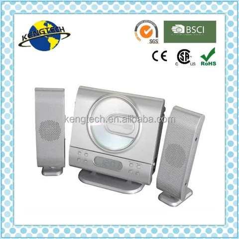 CT-701 Vertical Design CD Player Digital Tuning radio with two detachable speakers