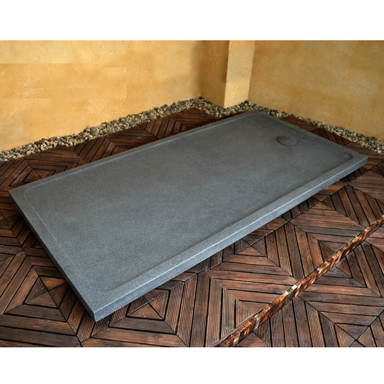 Custom 600x600 Honed gray natural granite shower Pan stone,Bathroom G654 dark grey shower base tray Black,Stone shower tray