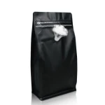 Custom 8 sides sealed plastic packaging flat bottom coffee bean bag with valve and zipper