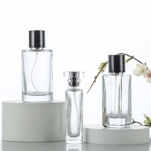 Custom factory price In stock 50ml 100ml spray pump glass perfume bottles with pump sprayer perfume bottles