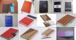 Custom leather cover Spiral Notebook with CD case