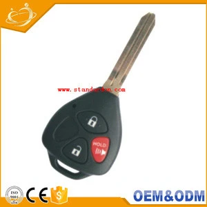 Custom Logo Black ABS Car Remote Control Auto 3 Buttons Car Key For Toyota