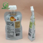 Custom logo printed self standing retort pouches with spout for baby puree, baby food, baby cereal 3.0 oz