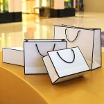 Custom Made Shopping Paper Bags, Gift Paper Bags With Rope Handle