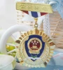 custom police amy metal badge gold pin badge