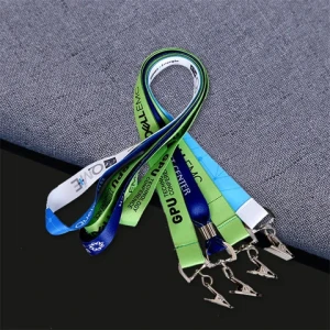 Custom printed fabric nfl keychains nfl metal carabiner name tag lanyards hand wrist custom