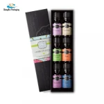 Custom rigid paper chip board cosmetic top 6 gift set packaging box for essential Oil, perfumes and fragrance