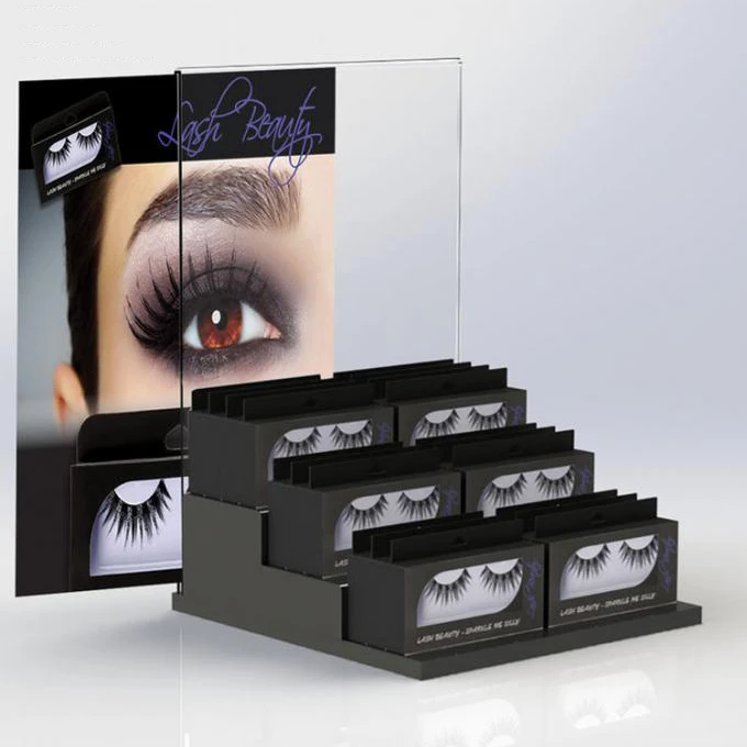 Custom Service Make Up Store Counter Top Acrylic Eyelash Cosmetic Display