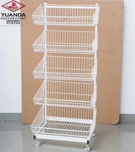Custom Supermarket Shelf Wire Hanging Basket Display Rack