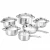 Import Customized 12pcs Cooking Pots and Pans Cookware Set Stainless Steel with Glass Metal Surface 8Pcs Handle Feature OEM from China
