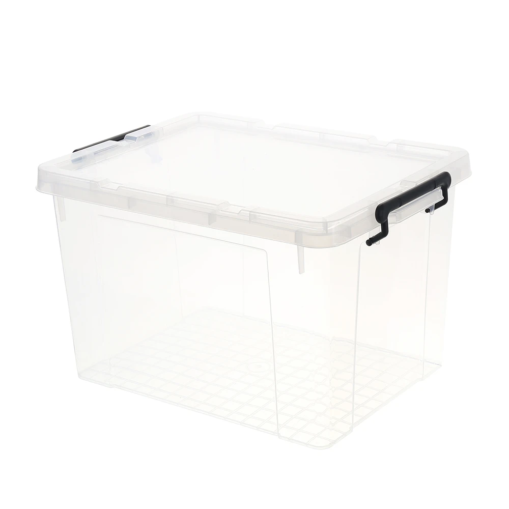Customized color available transparent clear home wholesale plastic pp storage case bin container box with lid
