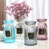 customized color wide mouth glass vase for home decoration