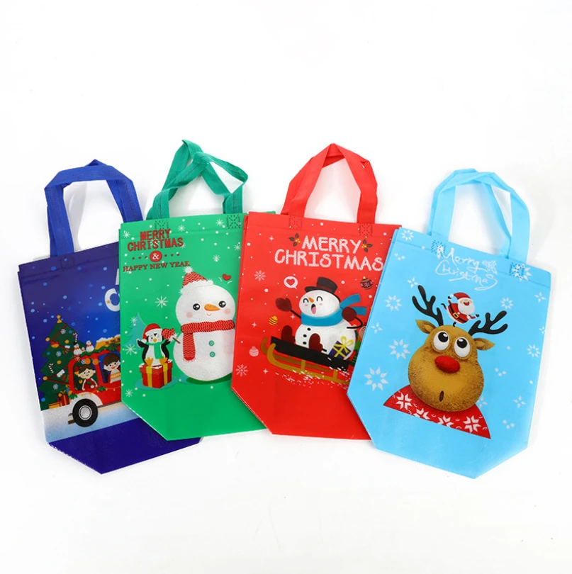 Customized eco Christmas non woven fabric laminated non-woven shopping gift bag