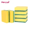 Customized Maryya 6Pcs Kitchen Cleaning Sponge Pad Green Fiber Scouring Pads