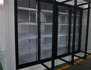 customized supermarket walk-in freezer cold room with glass door
