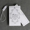 Customized swing tag garment paper hang tag