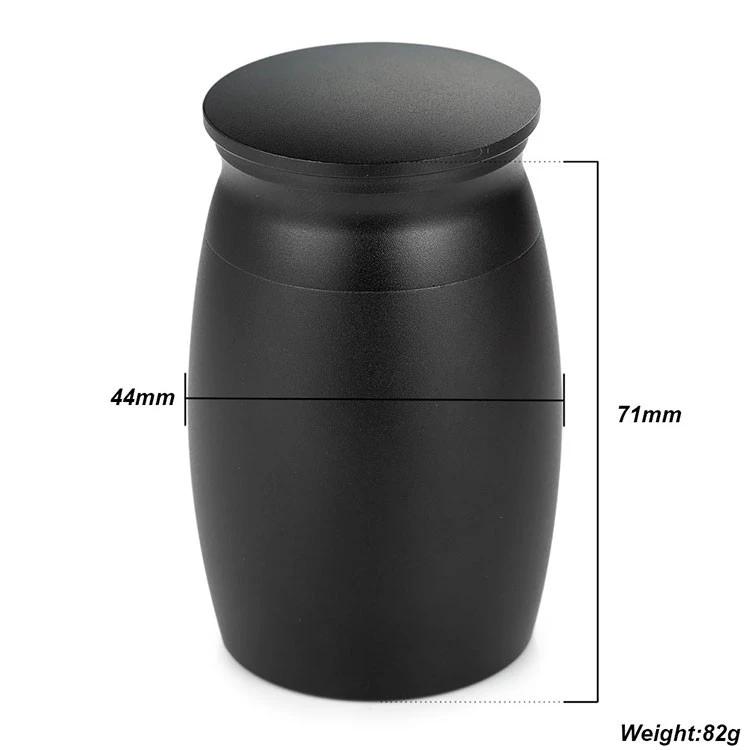 Customized Wholesale Funeral Supplies Zinc Alloy Black Coated Pet Human Ashes Urns Cremation