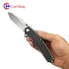 D2 steel blade Titanium + Carbon Fiber Handle Tactical pocket knife Outdoor survival knife Folding knife
